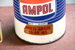 Vintage AMPOL Multi Grade  1040 MS 1 quart Oil Can