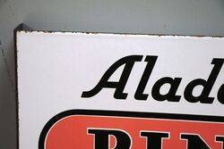 Vintage Aladdin Pink Paraffin Double Sided Enamel Sign