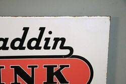 Vintage Aladdin Pink Paraffin Double Sided Enamel Sign