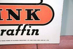 Vintage Aladdin Pink Paraffin Double Sided Enamel Sign