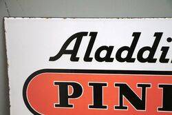 Vintage Aladdin Pink Paraffin Double Sided Enamel Sign