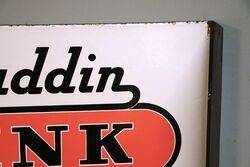 Vintage Aladdin Pink Paraffin Double Sided Enamel Sign