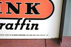 Vintage Aladdin Pink Paraffin Double Sided Enamel Sign