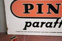 Vintage Aladdin Pink Paraffin Double Sided Enamel Sign