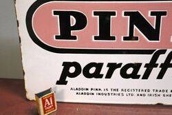Vintage Aladdin Pink Paraffin Double Sided Enamel Sign 