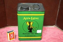 Vintage AlfaLaval Separator Oil 12 gallon Tin
