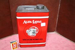 Vintage AlfaLaval Vacuum Pump Oil Pictorial 1gal Tin