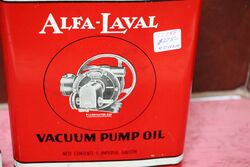 Vintage AlfaLaval Vacuum Pump Oil Pictorial 1gal Tin