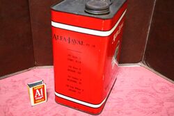Vintage AlfaLaval Vacuum Pump Oil Pictorial 1gal Tin
