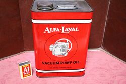 Vintage AlfaLaval Vacuum Pump Oil Pictorial 1gal Tin