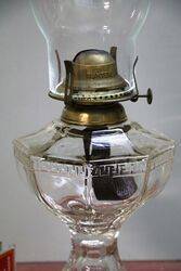 Vintage All Clear Glass Single Burner Oil Lamp 