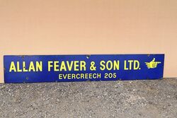 Vintage Allan Feaver and Son ltd Evercreech Somerset Enamel Sign 