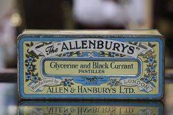 Vintage Allenburys Glycerine and Black Currant Pastilles Tin 