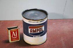 Vintage Ampol 1lb Grease Tin