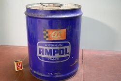 Vintage Ampol GT Multigrade 20litres Oil Drum