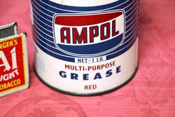 Vintage Ampol MultiPurpose Red Grease 1lb Tin