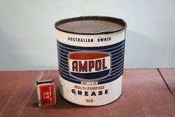Vintage Ampol MultiPurpose Red Grease 5 lb Tin