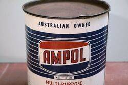 Vintage Ampol MultiPurpose Red Grease 5 lb Tin