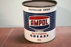 Vintage Ampol MultiPurpose Red Grease 5 lb Tin