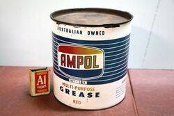 Vintage Ampol MultiPurpose Red Grease 5 lb Tin