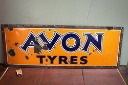 Vintage Avon Tyres Enamel Adv Sign 