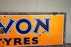 Vintage Avon Tyres Enamel Adv Sign 