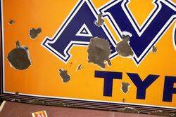 Vintage Avon Tyres Enamel Adv Sign 