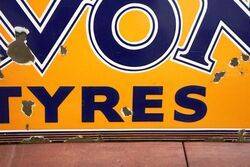 Vintage Avon Tyres Enamel Adv Sign 