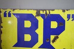 Vintage BP Commercial Guaranteed Enamel Adv Sign 
