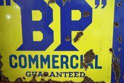 Vintage BP Commercial Guaranteed Enamel Adv Sign 