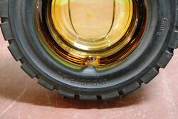 Vintage Bergougnan Industrial Tyre Rubber and Amber Glass Promotional Ashtray