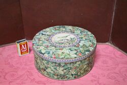 Vintage Bird on Nest Pictorial Biscuit Tin