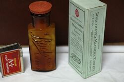 Vintage Boots Magnesia Tablets in Embossed Bottle