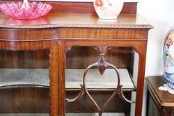 Vintage Bow Front Walnut 2 Door Display Cabinet 