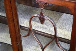 Vintage Bow Front Walnut 2 Door Display Cabinet 