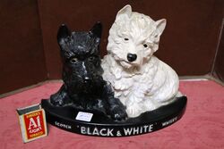 Vintage Buchanan's Black & White Scotch Whisky Dogs.