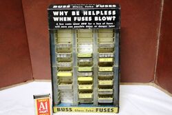 Vintage Buss Glass Tube Fuses Dispensing Cabinet.