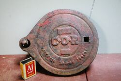 Vintage COR Metal Embossed Tank Lid Cover 