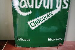 Vintage Cadburyand39s Chocolate Enamel Advertising Sign 