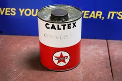 Vintage Caltex Corvus Oil 1 Quart Tin. 