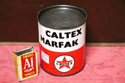 Vintage Caltex Mafax One Pound Grease Tin