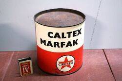 Vintage Caltex Marfax 5lb Grease Tin