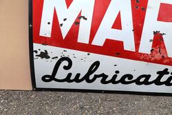 Vintage Caltex Marfax Lubrication Enamel Advertising Sign 