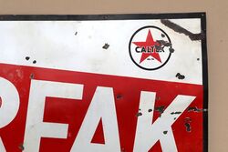 Vintage Caltex Marfax Lubrication Enamel Advertising Sign 