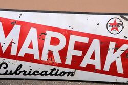 Vintage Caltex Marfax Lubrication Enamel Advertising Sign 
