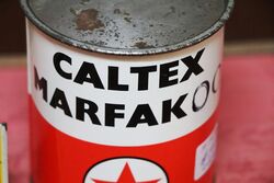 Vintage Caltex Marfax OO 1lb Grease Tin with Contents