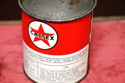 Vintage Caltex Marfax OO 1lb Grease Tin with Contents