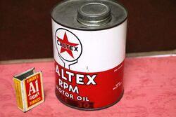 Vintage Caltex RPM Motor Oil SAE 30 One Quart Tin