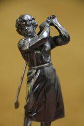 Vintage Car Mascot in the Form of a Lady Golfer 
