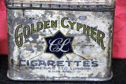 Vintage Carreras Golden Cypher Cigarettes Tin